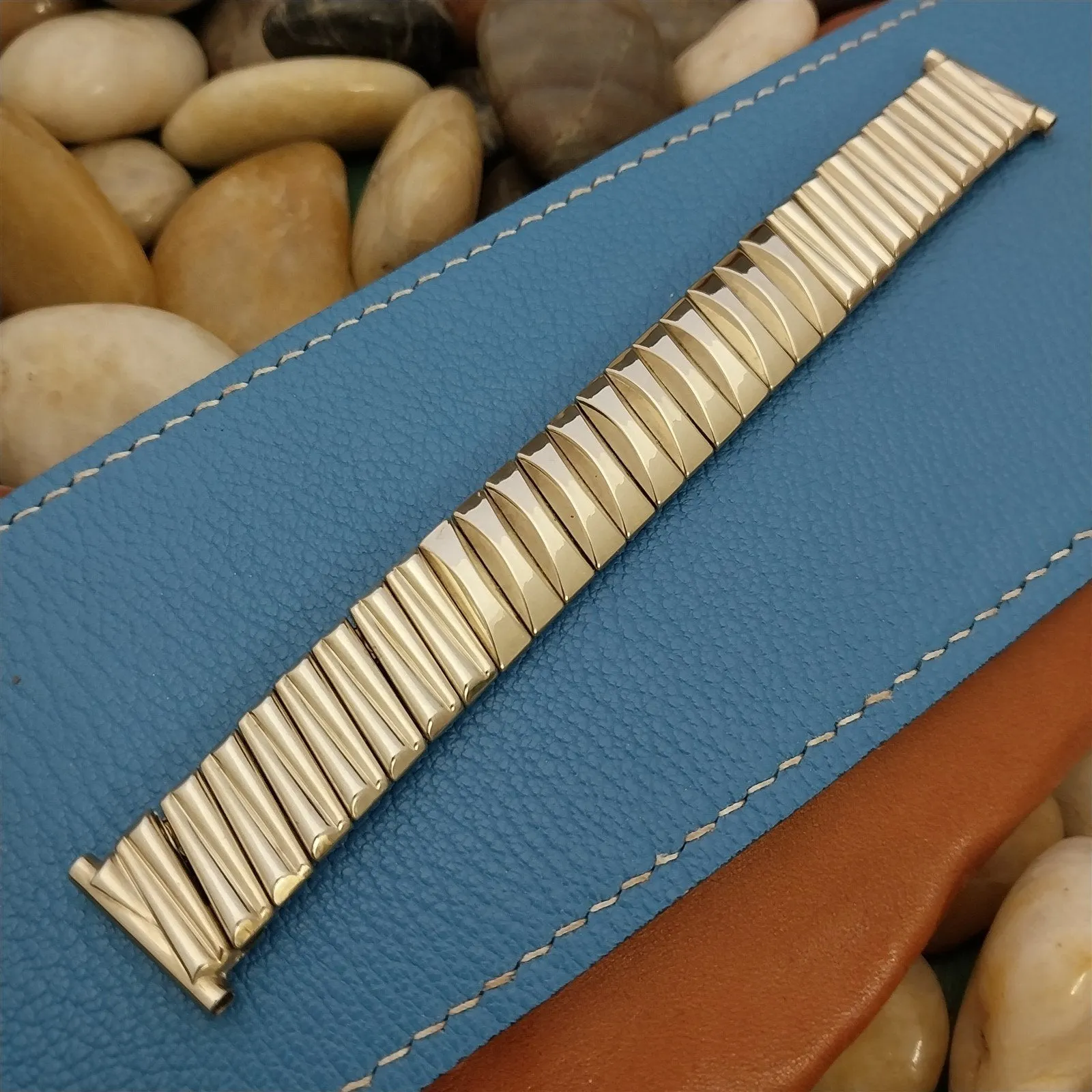 1940s Harwood 19mm 18mm 16mm White Gold Filled Expansion Vintage Watch Band