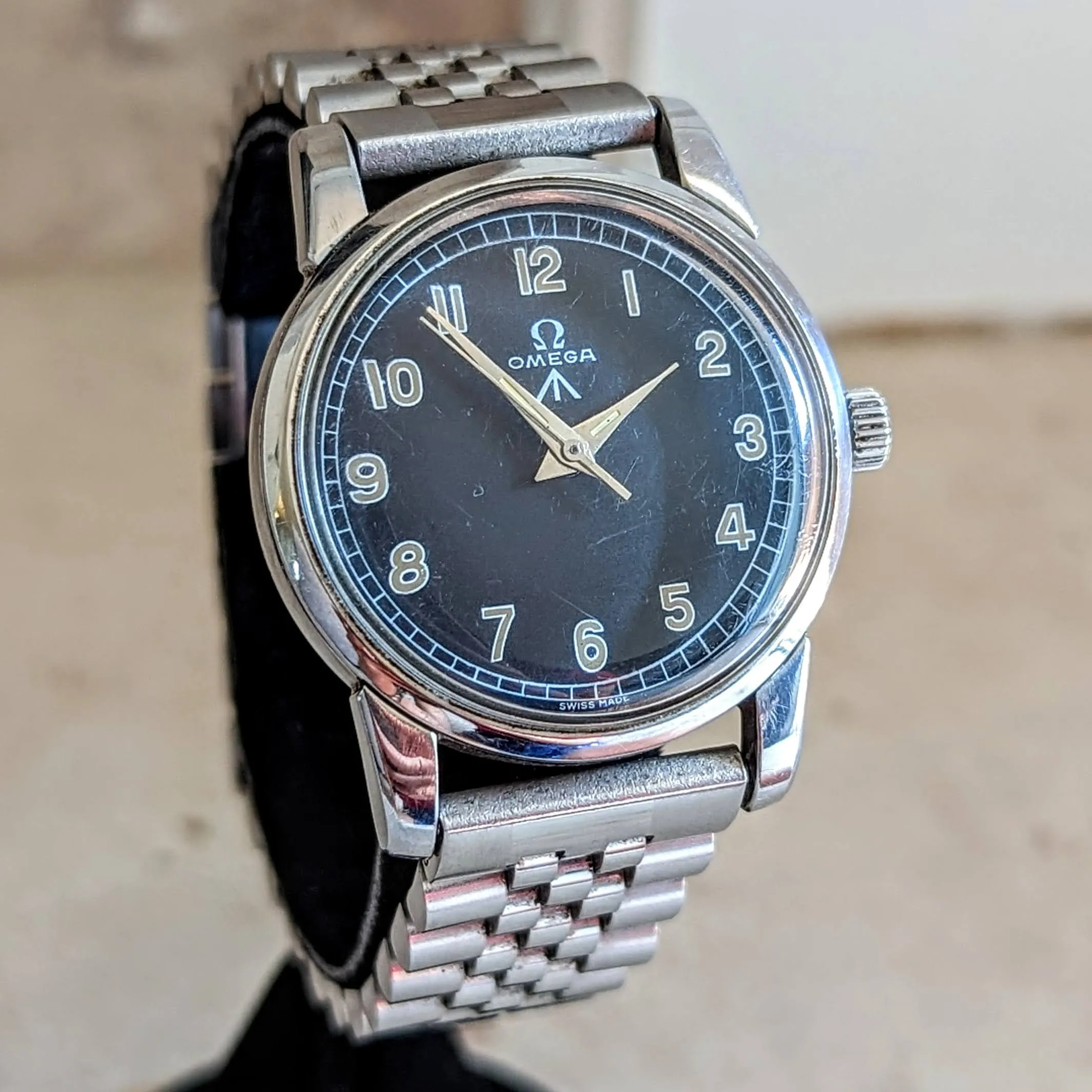 1970 Custom OMEGA W.W.W. Wristwatch British MoD Military Style Watch