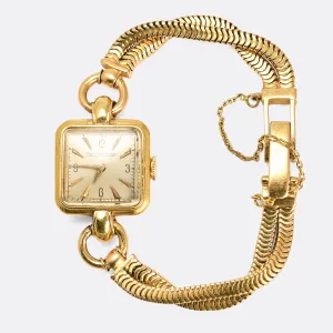 1970s Jaeger LeCoultre 18k Gold Ladies Wristwatch