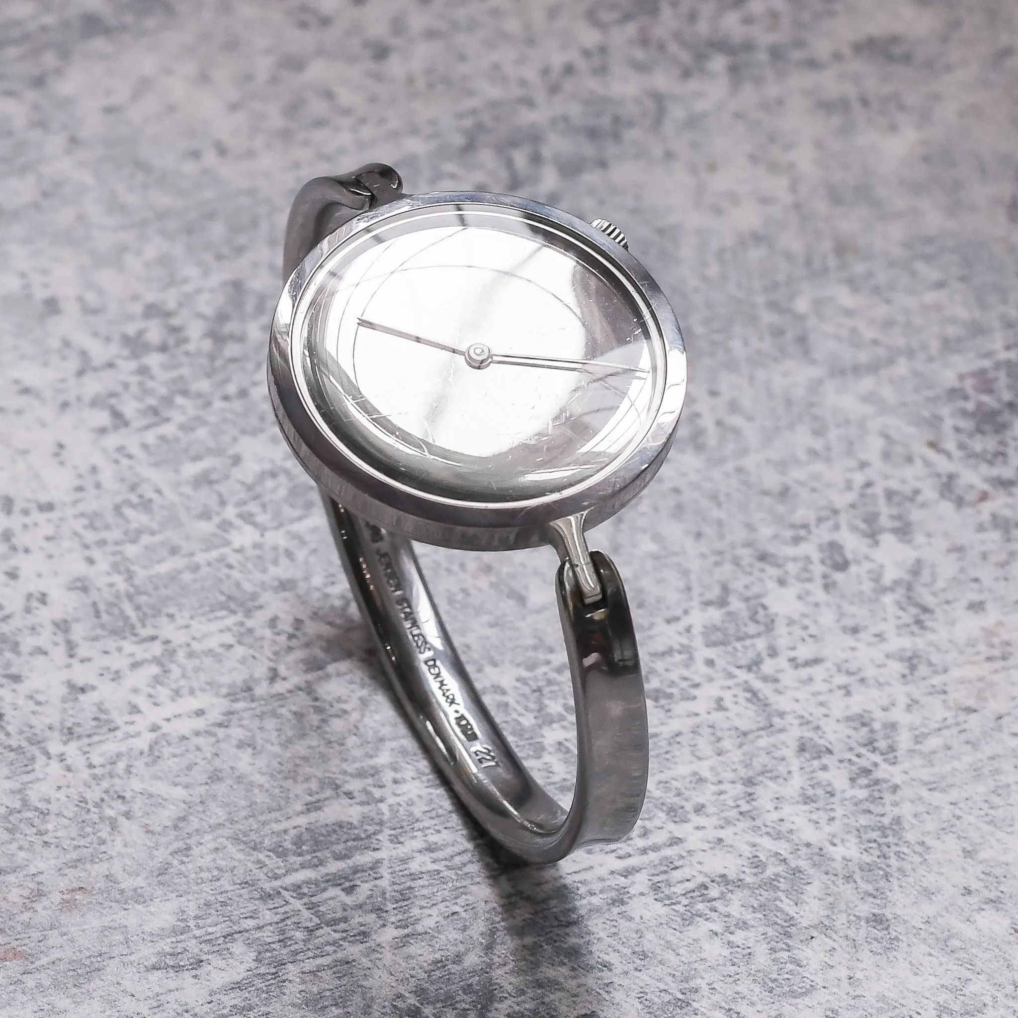 1970s Minimalist Chopard Jensen Stainless Steel Torun Wristwatch