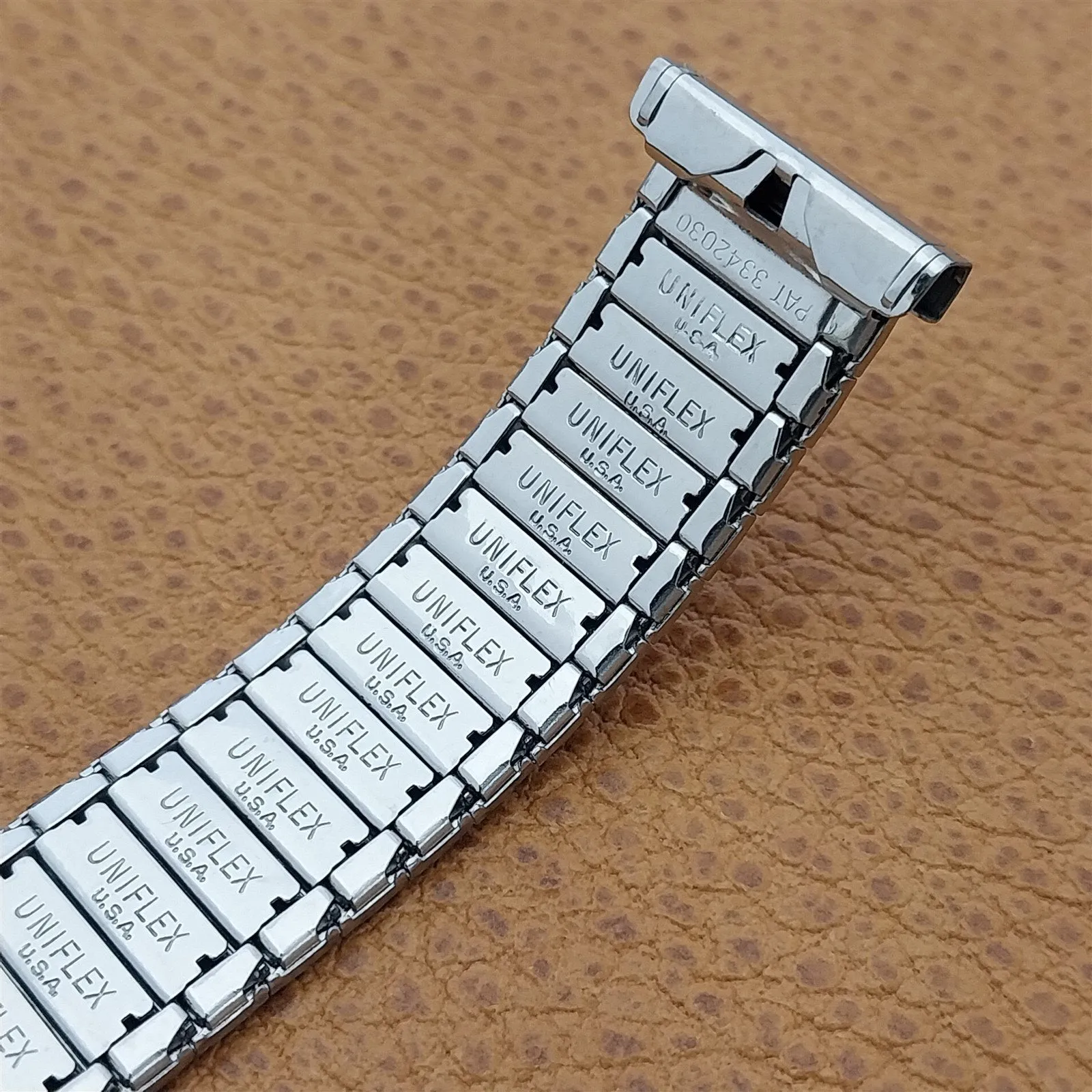 19mm 18mm 16mm 1960s UniFlex Stainless Steel Stretch Unused Vintage Watch Band