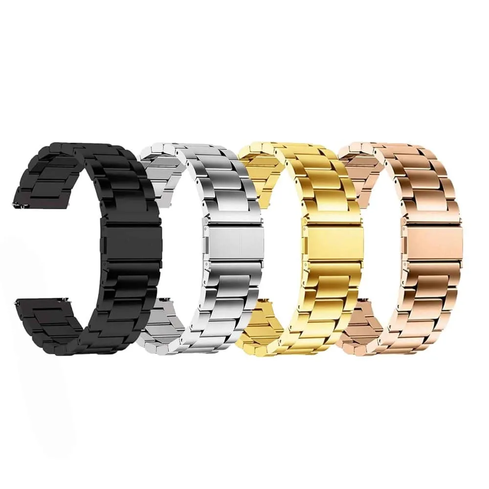 24mm watch 3 links stainless-steel strap - Gold