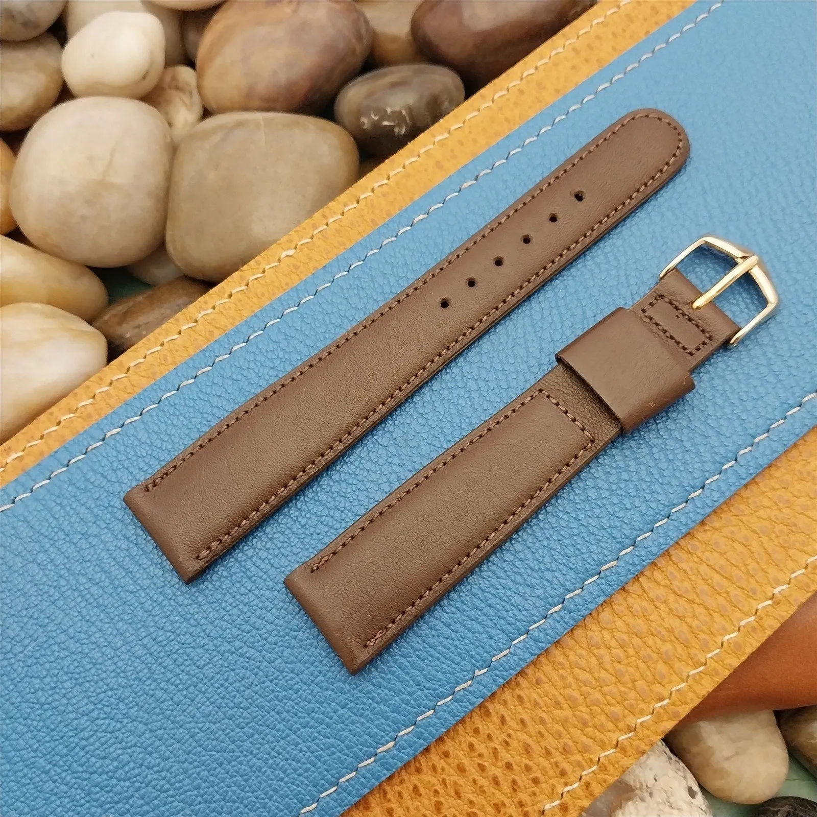 3/4" JB Champion USA Long Leather Classic Tapered nos 1960s Vintage Watch Band