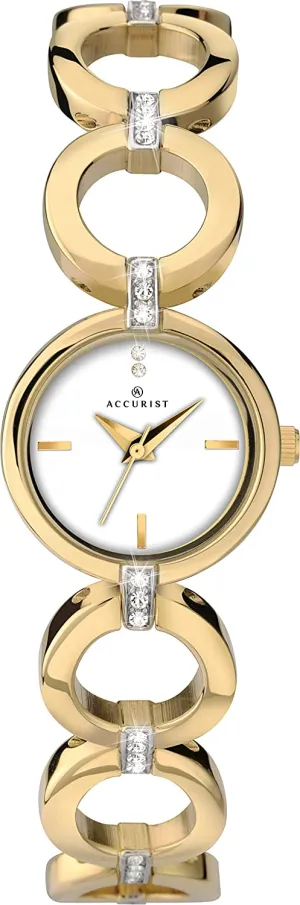 Accurist Womens Analogue Classic Quartz Watch with Brass Strap 8257