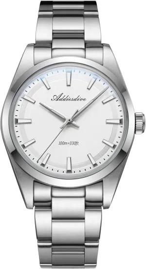 ADDIESDIVE 36 MM Small Dial Luxury Watches for Men 11 MM Thick VH31 Quartz Watch Waterproof 100 M Mint Green/White/Gray