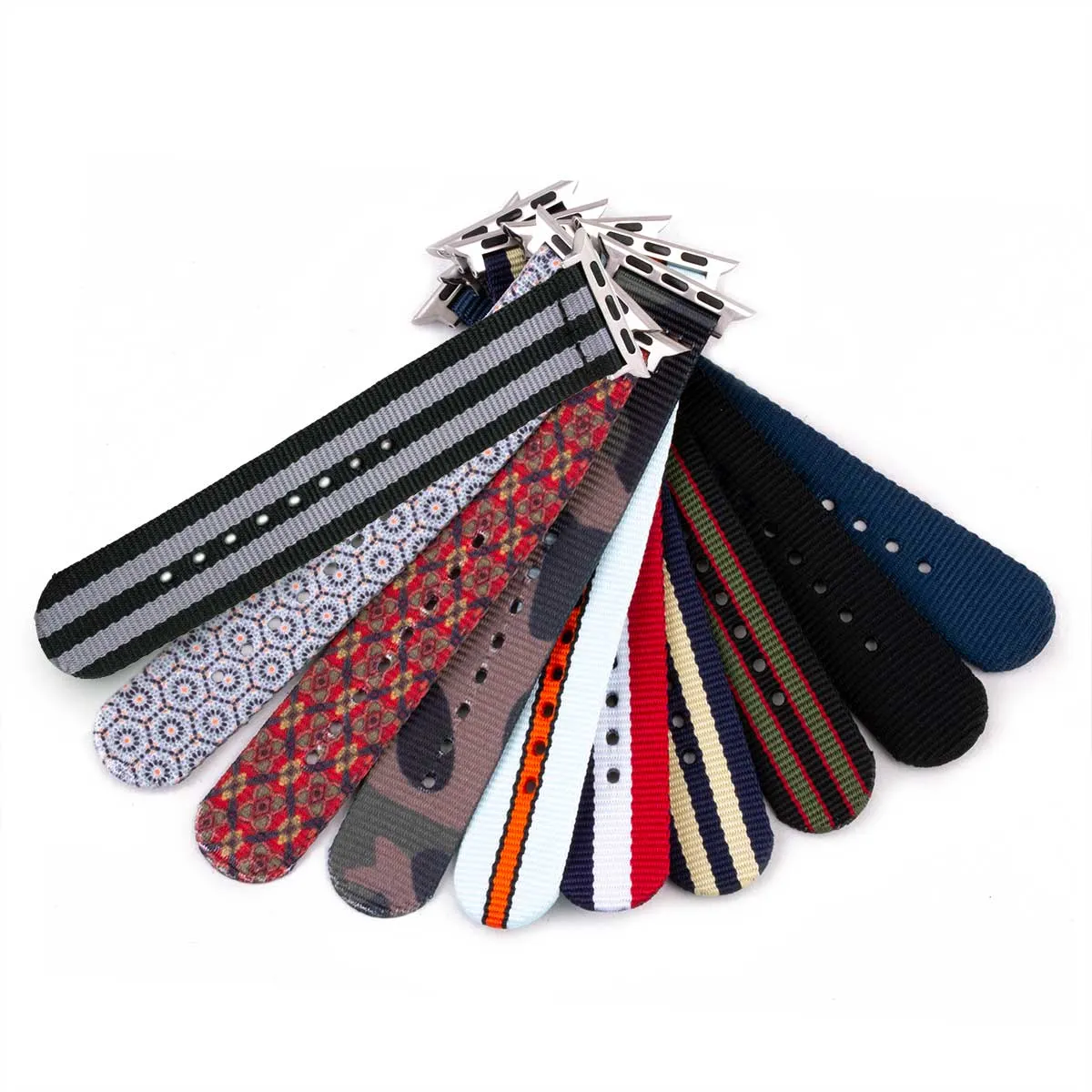 Apple Watch - Bracelet-montre Nylon / tissu (uni, rayures, motif)