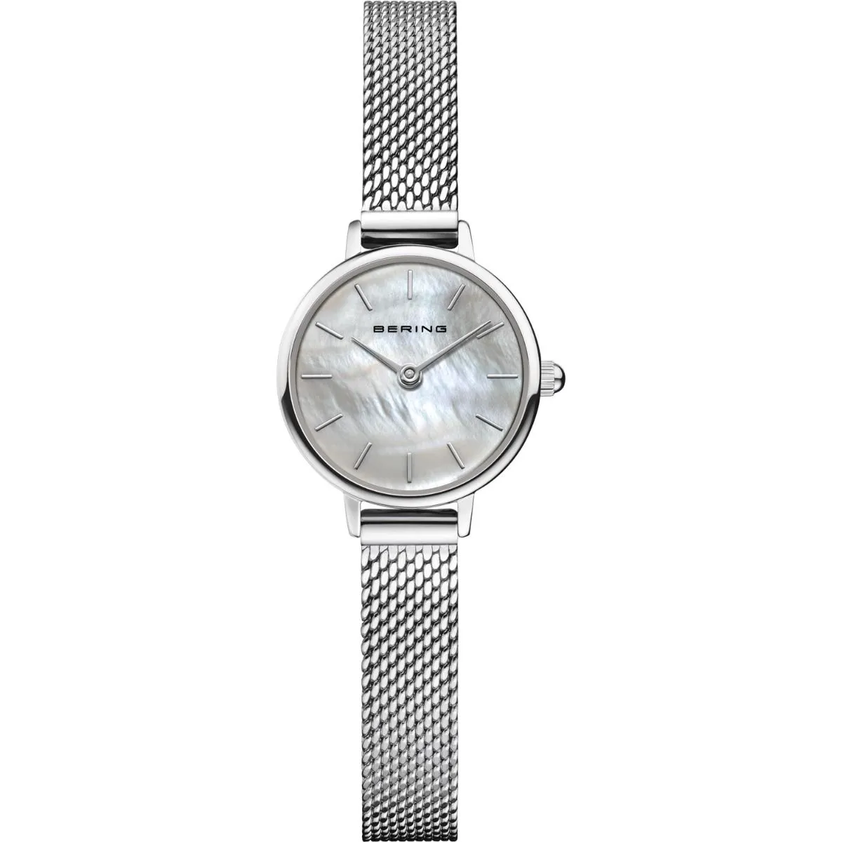 Bering Ladies Mother-of-pearl Quartz Watch With A Mesh Bracelet