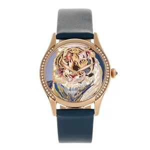 Bertha Annabelle Leather-Band Watch - Navy