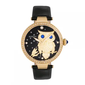 Bertha Rosie Leather-Band Watch - Gold/Black