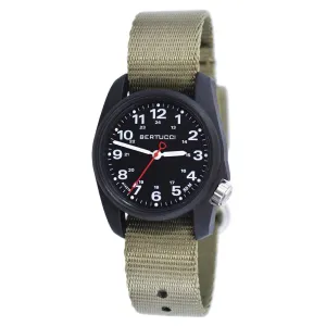 Bertucci A-1R Field Comfort Mens Drab Nylon Band Black Quartz Dial Watch - 10501
