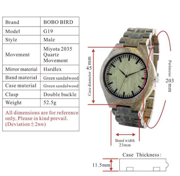 BOBO BIRD VINTAGE CRAFTMAN WOODEN WATCH