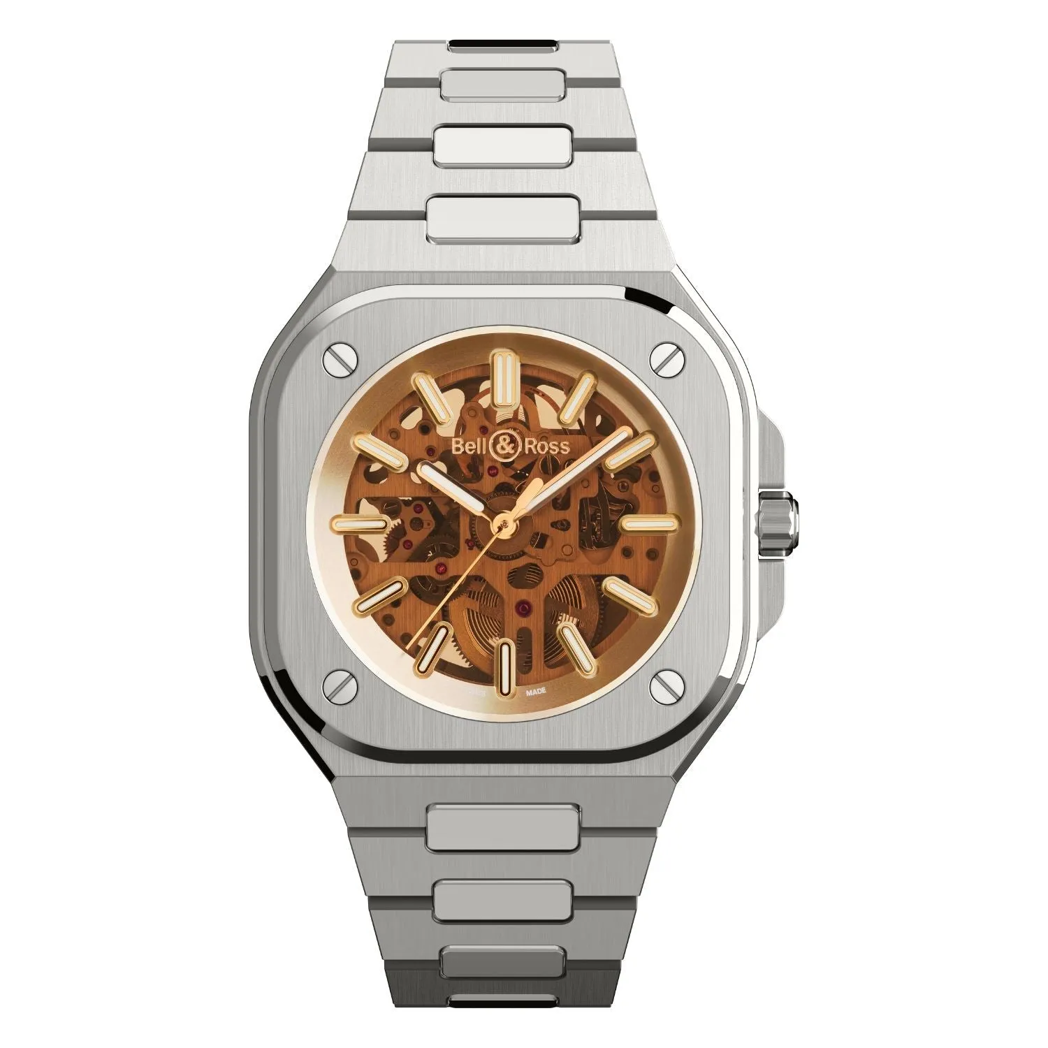 BR 05 SKELETON GOLDEN, Steel Bracelet