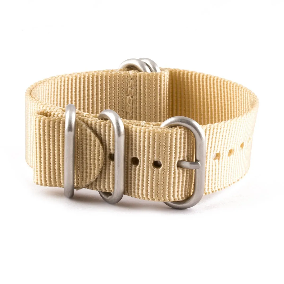 Bracelet de montre Zulu 5 anneaux - Nylon / tissu (bleu, noir, kaki, beige, gris)
