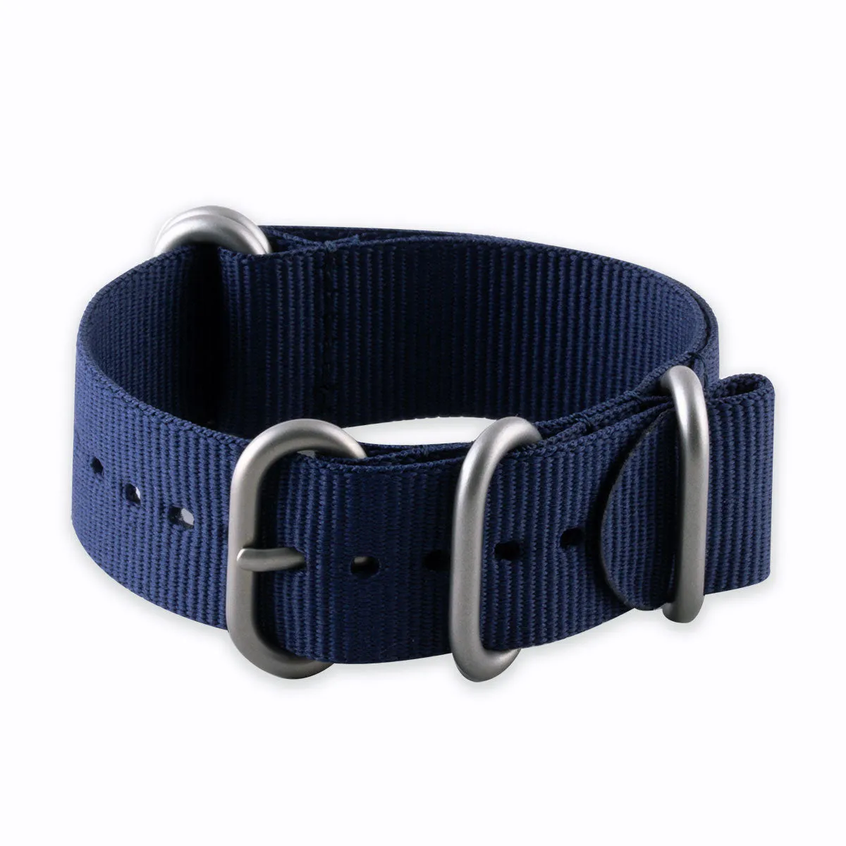 Bracelet de montre Zulu 5 anneaux - Nylon / tissu (bleu, noir, kaki, beige, gris)