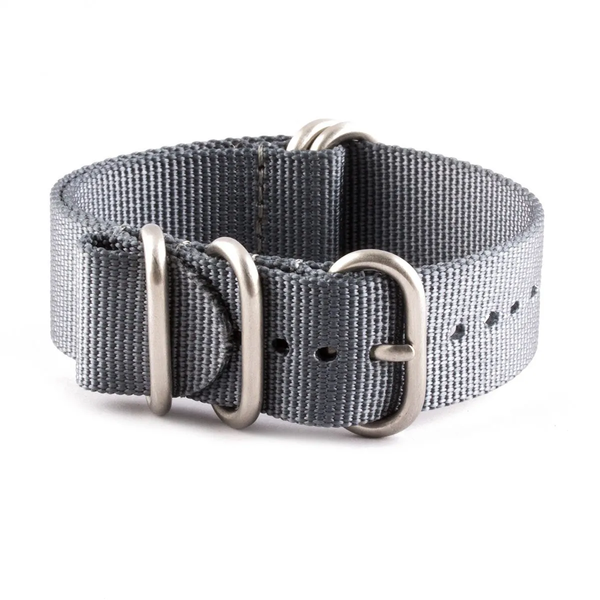 Bracelet de montre Zulu 5 anneaux - Nylon / tissu (bleu, noir, kaki, beige, gris)