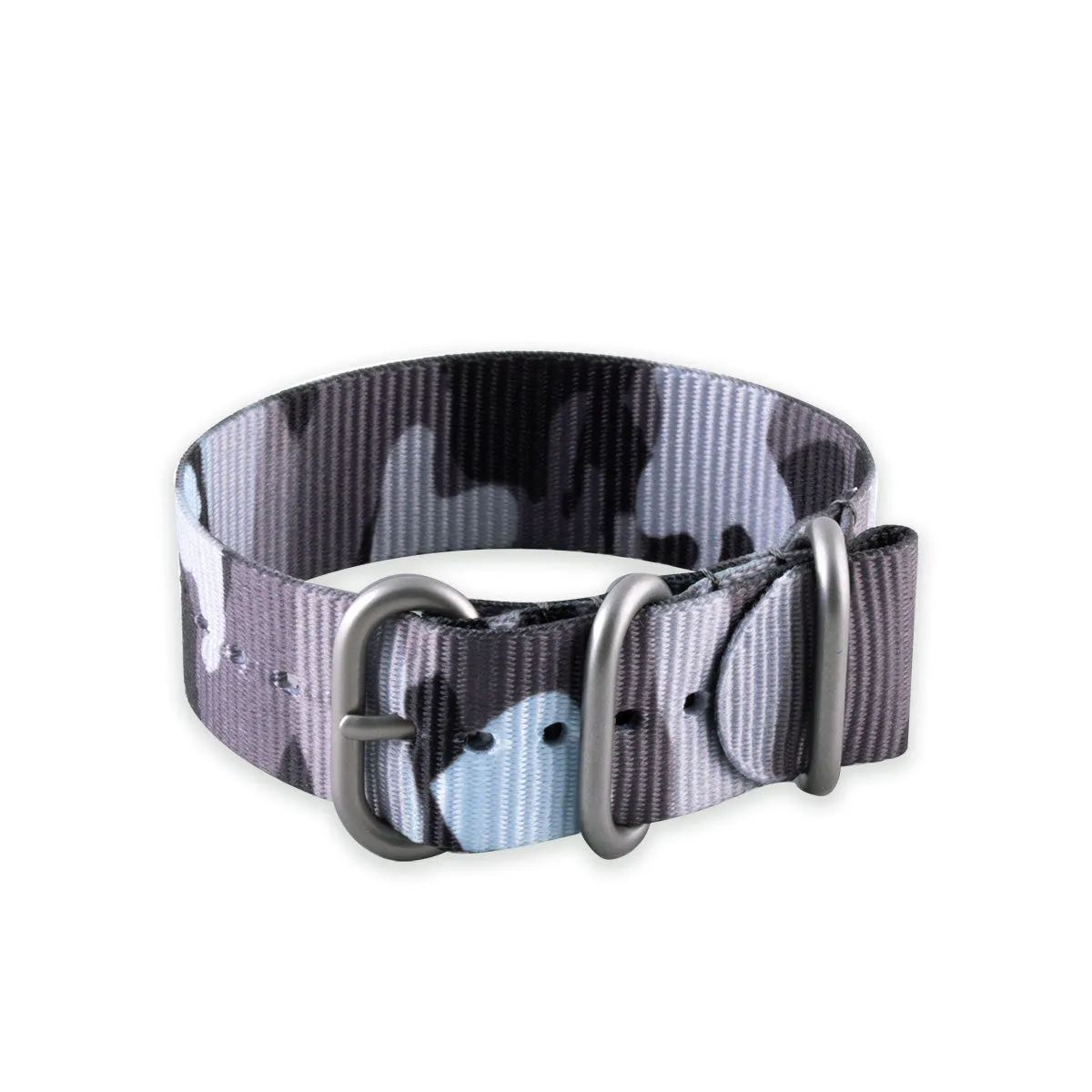 Bracelet-montre Zulu 3 anneaux - Nylon / tissu Camo (marron, marron/vert, gris)
