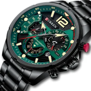 Brand Sport Wristwatches for Man Luminous Quartz Watches Casual Chronograph Stainless Steel Male Clock