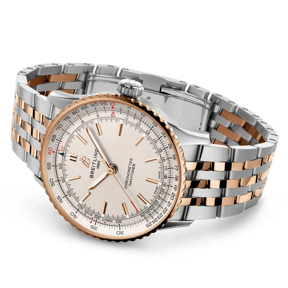 Breitling Navitimer 41mm Cream Dial 18ct Rose Gold and Steel Automatic Gents Watch U17329F41G1U1