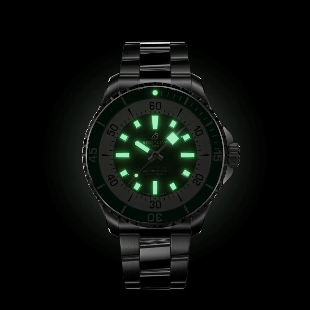 Breitling Superocean 44mm Green Dial Automatic Gents Watch A17376A31L1A1