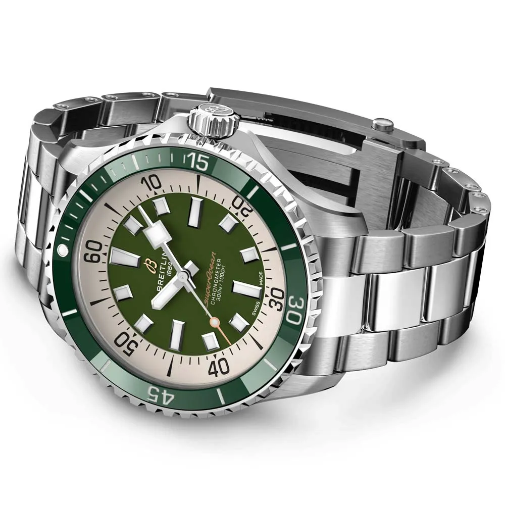 Breitling Superocean 44mm Green Dial Automatic Gents Watch A17376A31L1A1
