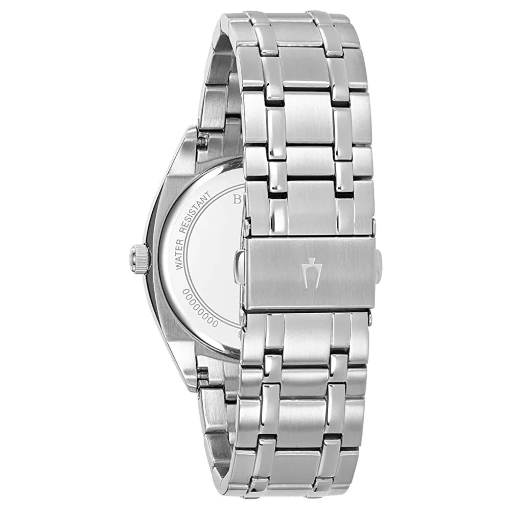 Bulova Mens Marine Star Quartz Classic Blue Dial Silver Stainless Steel Band Analog Watch - 96C125