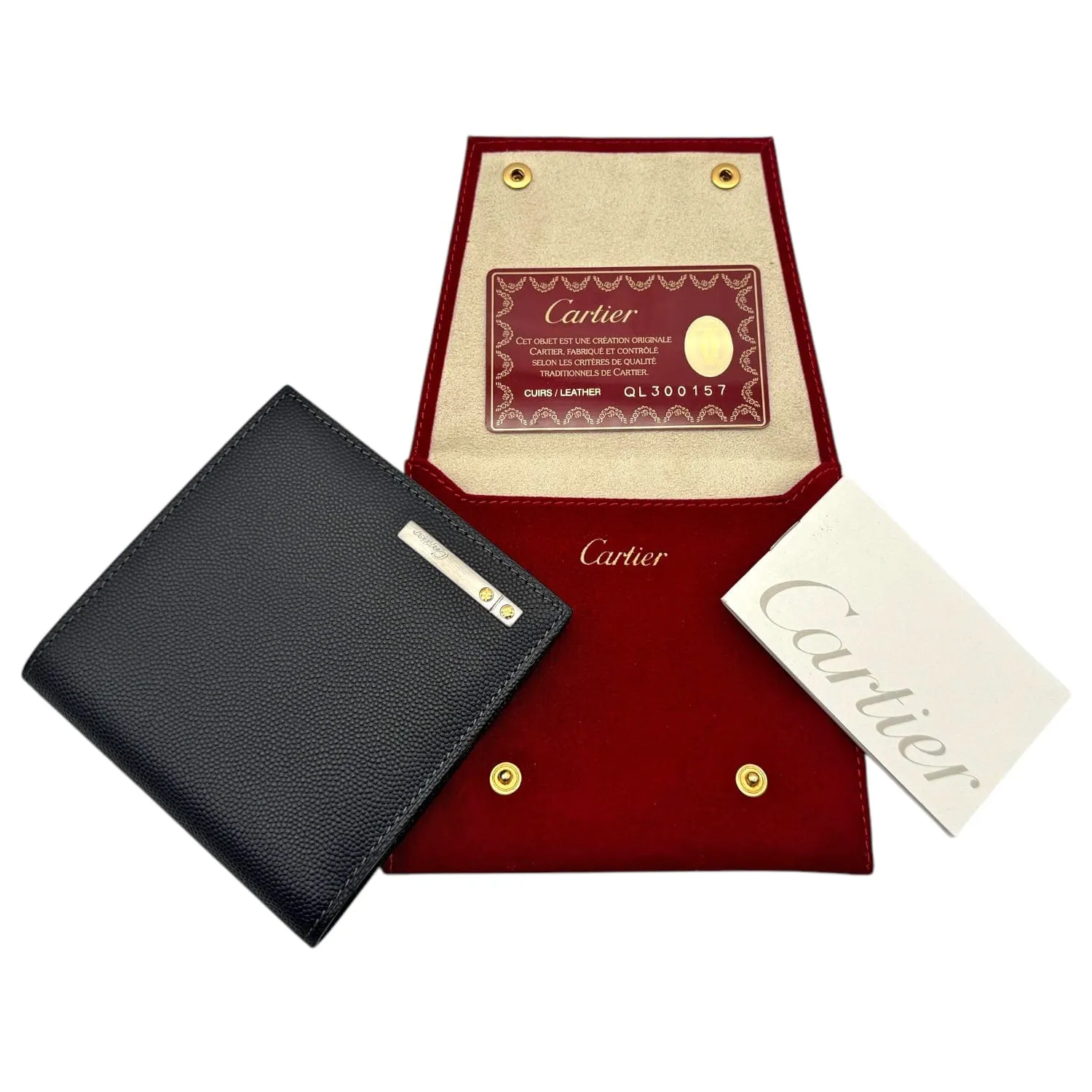 CARTIER Santos de Cartier Bifold Wallet - Black  NEW w/Out Tags