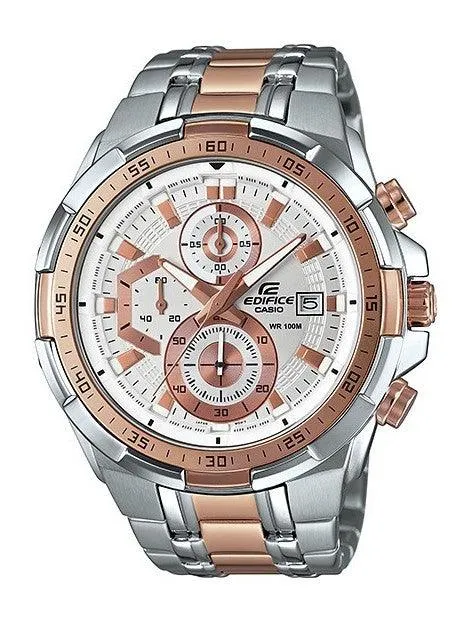 Casio Edifice Efr Stainless Silver and Gold Steel Gent Watch