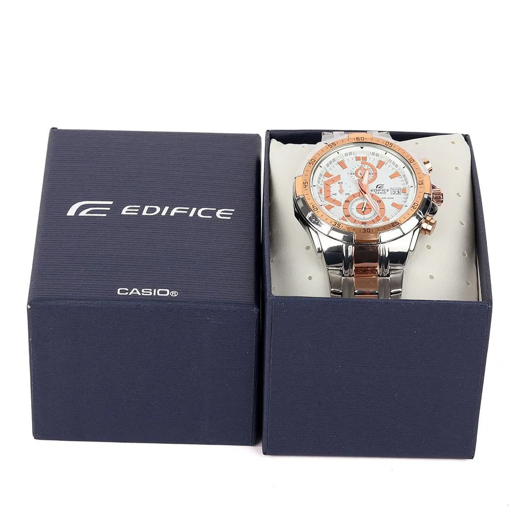 Casio Edifice Efr Stainless Silver and Gold Steel Gent Watch