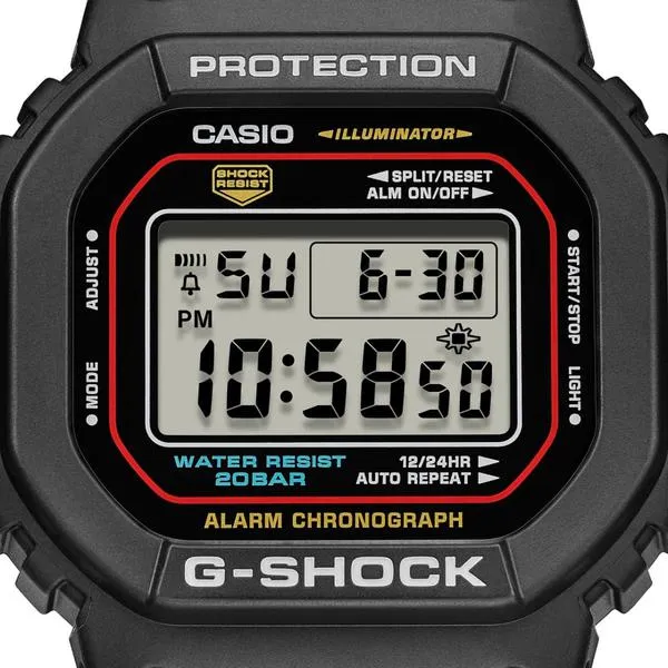 Casio G-Shock Digital Watch DW5600RL-1 Black - Red - Blue