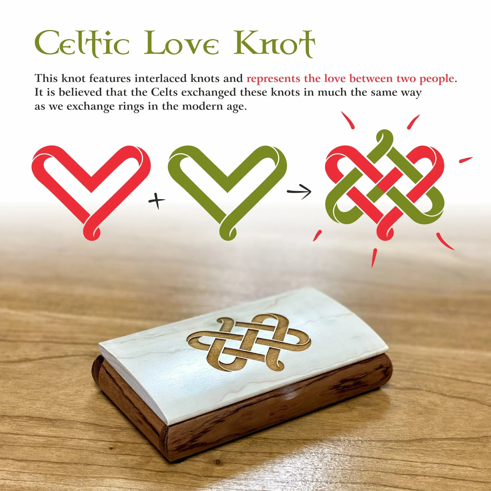 Celtic Heart - Engraved Valentine's Day Wooden Keepsake Box