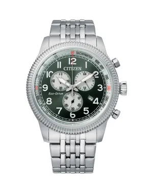 Citizen Deep Green Dial Chronograph Watch AT2460-89X