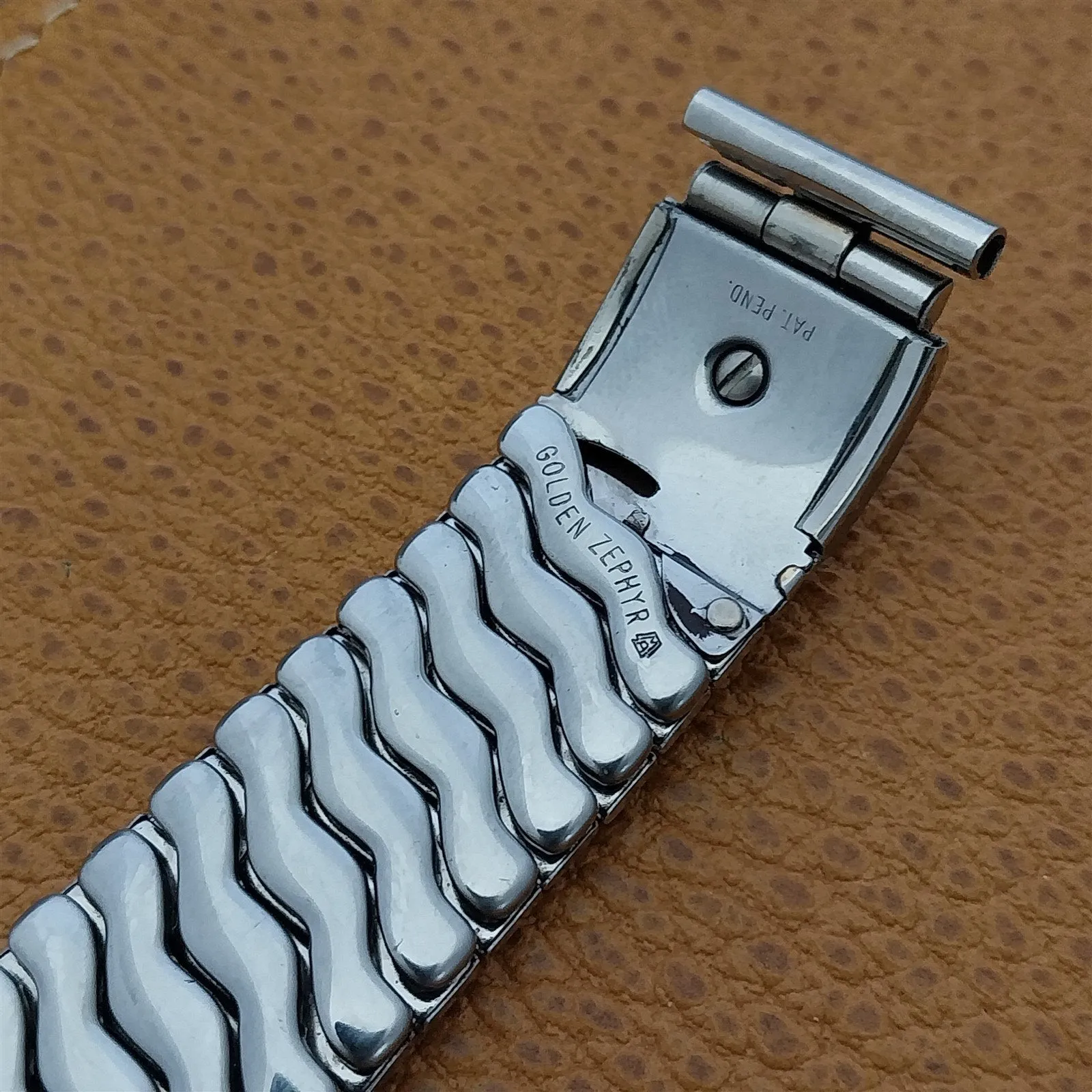 Classic 1950s Masonic White Gold Filled & Glass Golden Zephyr Vintage Watch Band
