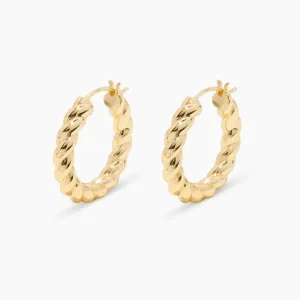 Crew Hoops in Gold