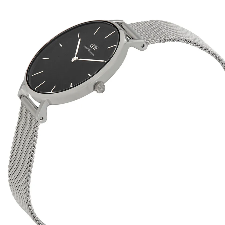 Daniel Wellington Classic Petite Sterling Black Dial Ladies Watch DW00100162