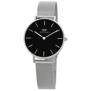 Daniel Wellington Classic Petite Sterling Black Dial Ladies Watch DW00100162