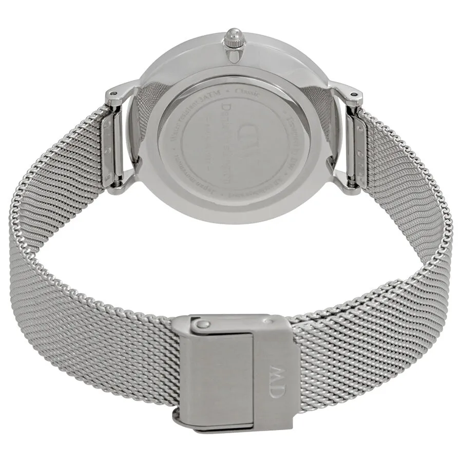 Daniel Wellington Classic Petite Sterling Black Dial Ladies Watch DW00100162