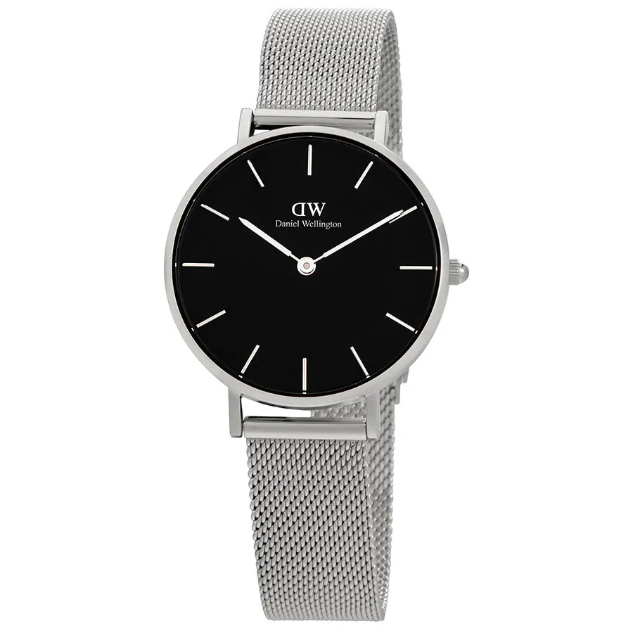 Daniel Wellington Classic Petite Sterling Black Dial Ladies Watch DW00100162