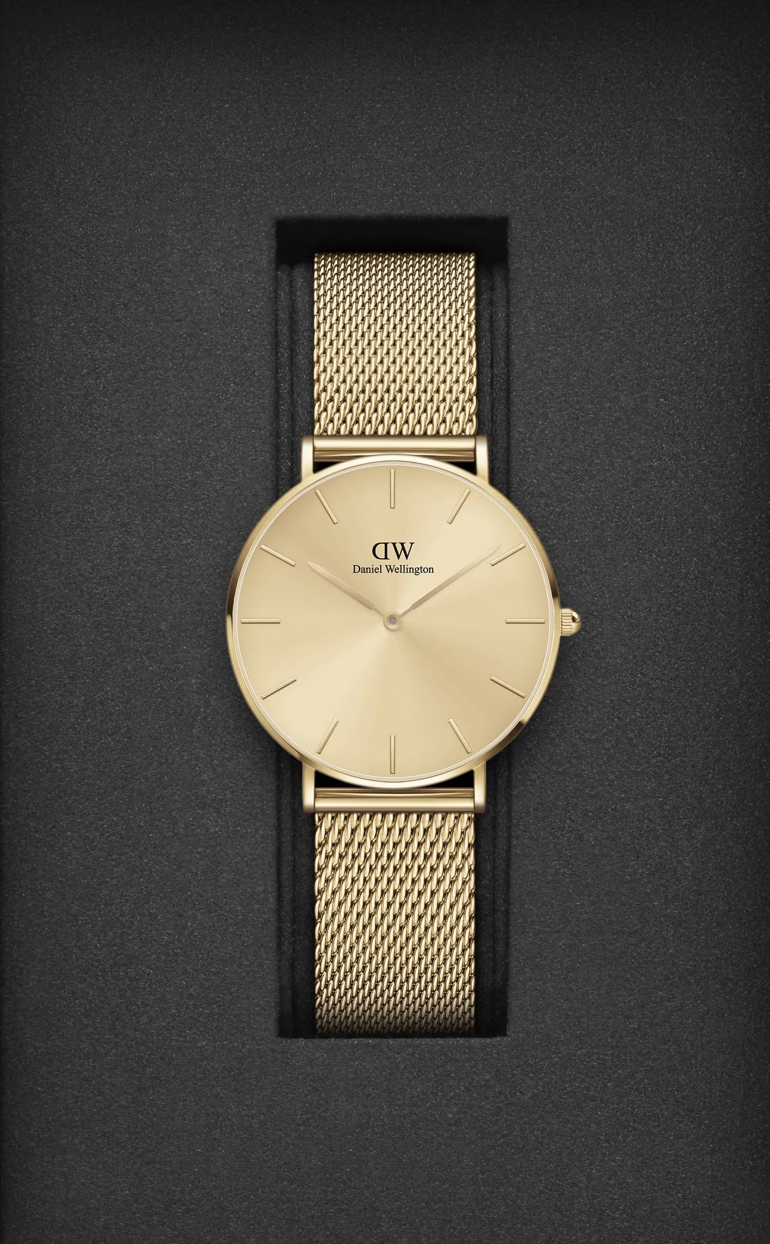 Daniel Wellington Petite 36 mm Gold Dial Unisex Analogue Watch - DW00100475