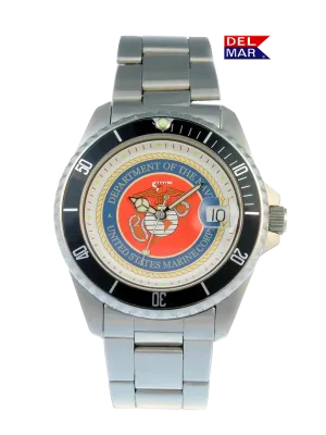 Del Mar Watches Men's Marine Military Watch - Stainless Steel Bracelet #50492