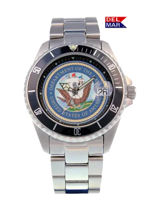 Del Mar Watches Men's Navy Military Watch - Stainless Steel Bracelet #50443