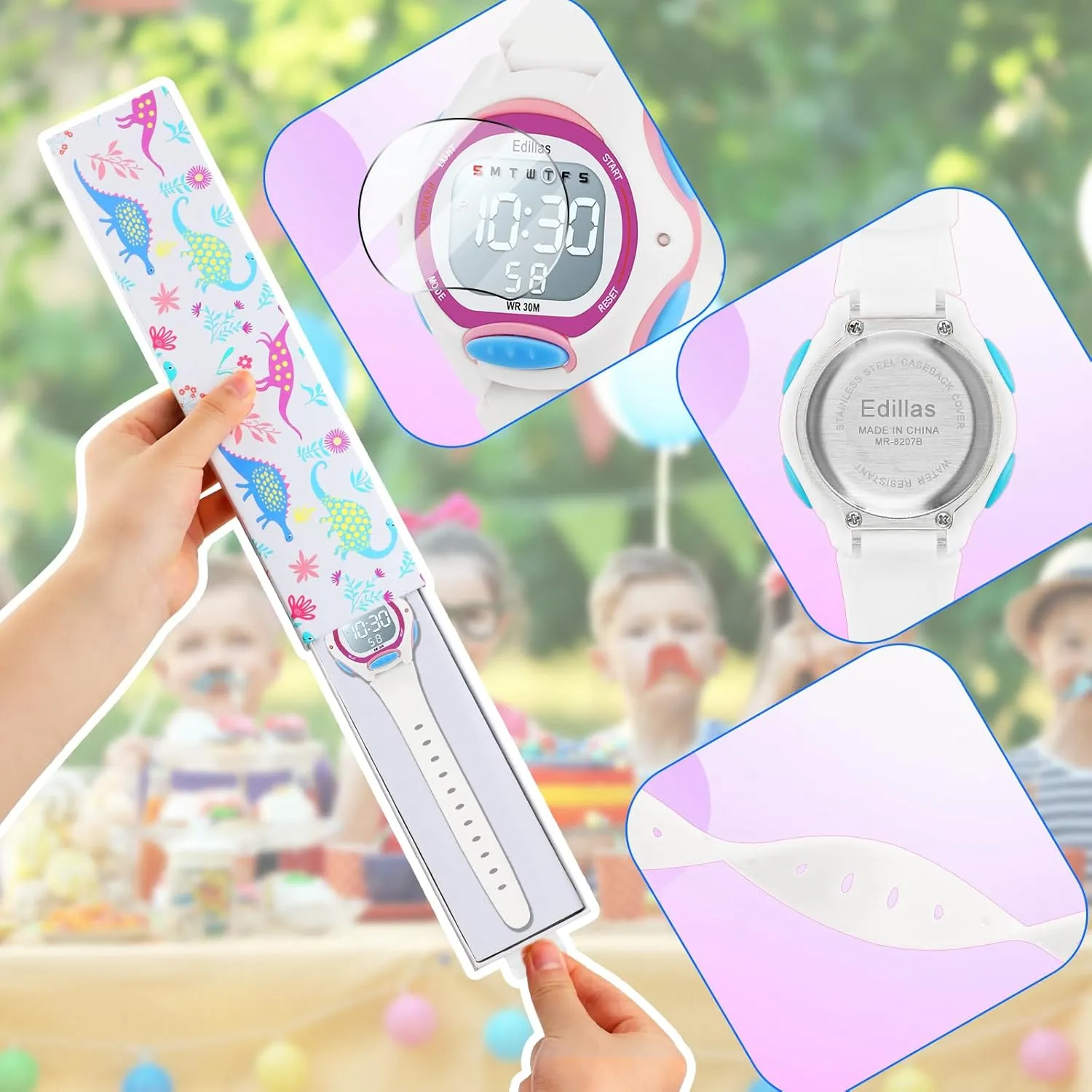 Edillas Kids Watch Digital for Girls Boys, Children Waterproof Watches Multi-Functional with LED Backlight Alarm/Stopwatch for Student Ages 4-13