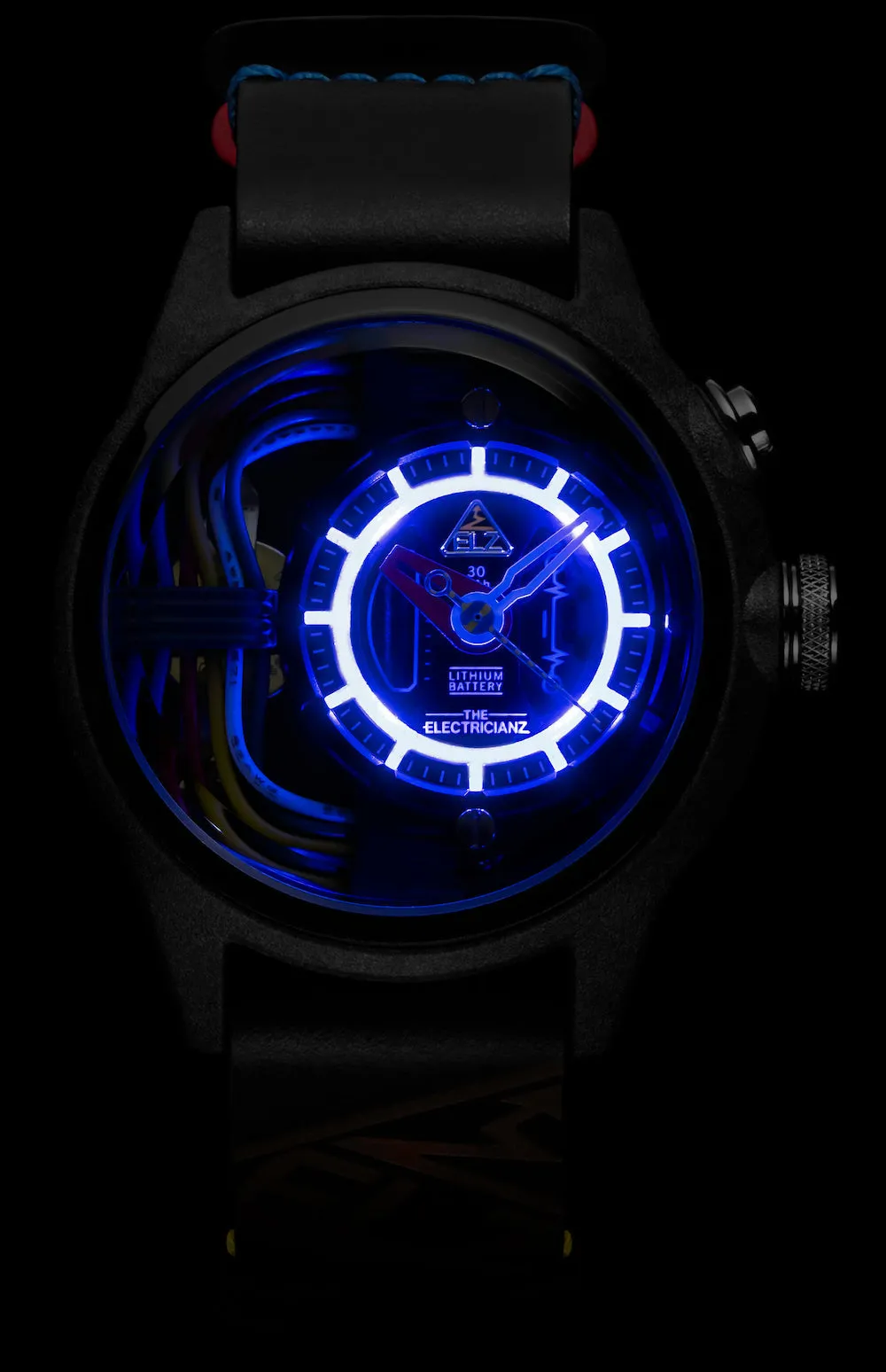 ELEC Watch Nylon Carbon Z Nato 42mm Black Leather