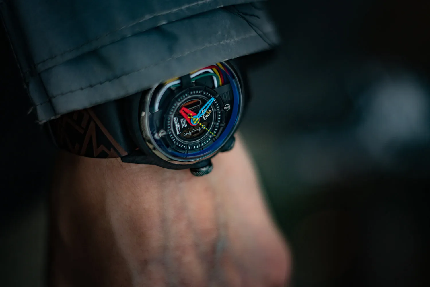 ELEC Watch Nylon Carbon Z Nato 42mm Black Leather