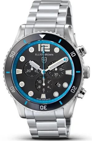 Elliot Brown Bloxworth Chrono Black Cyan Bracelet