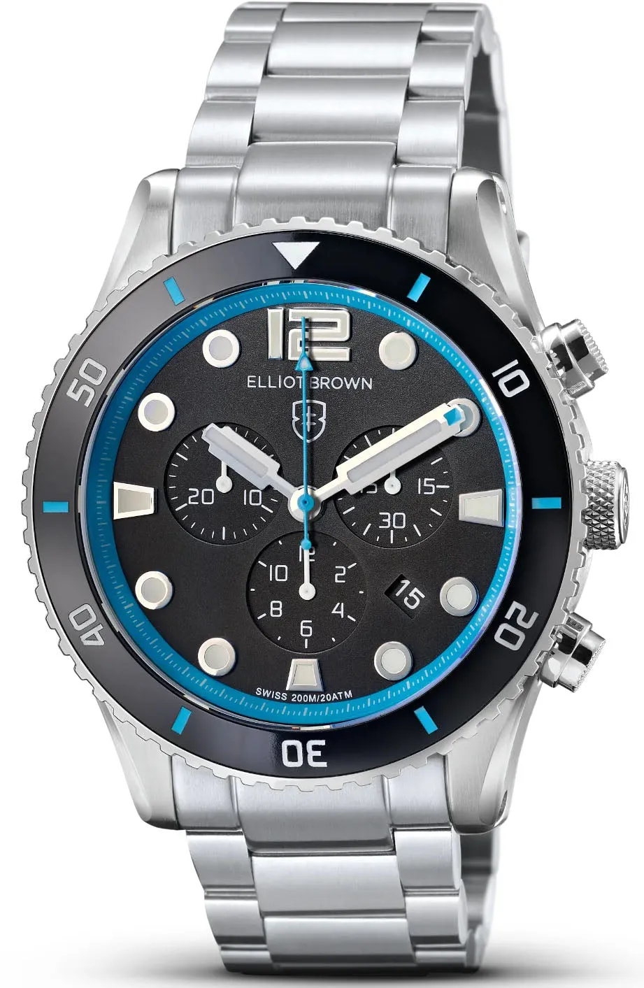 Elliot Brown Bloxworth Chrono Black Cyan Bracelet