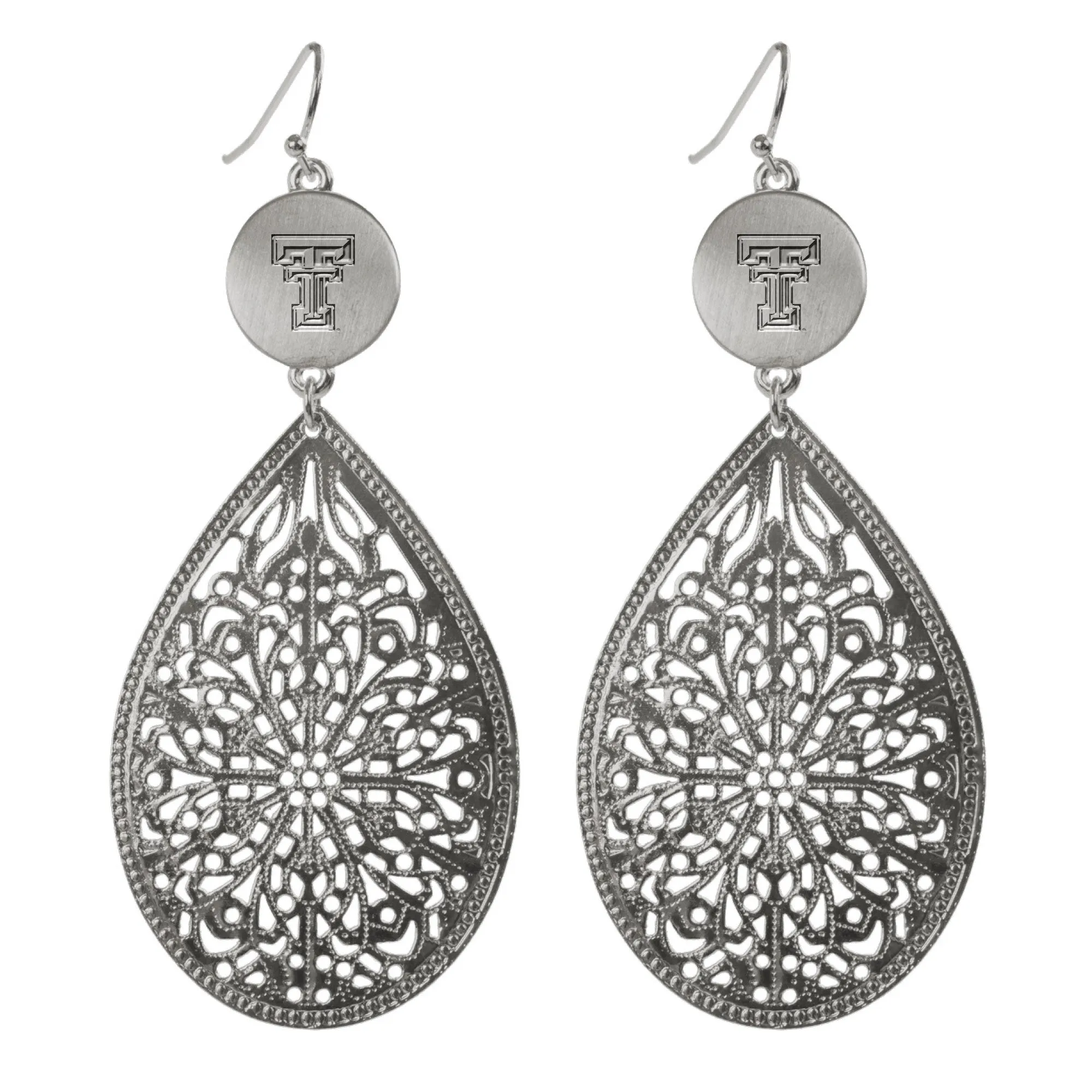 Emerson Street Double T Silver Teardrop Earrings