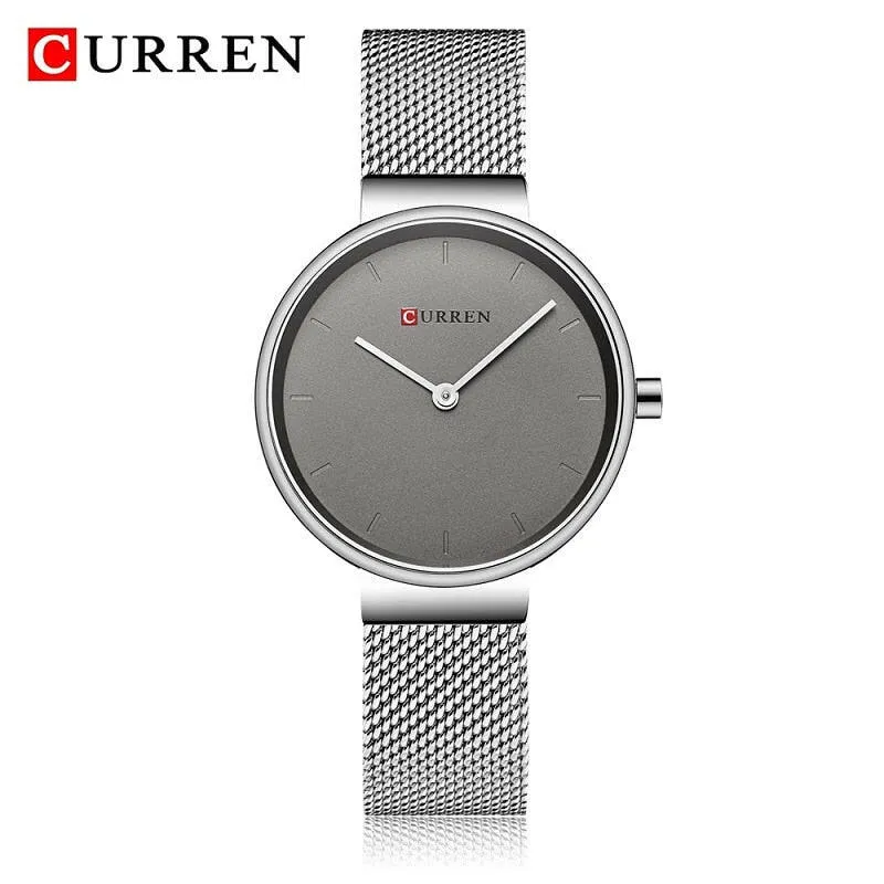 Fashion Blue Ladies Watches Mesh Stainless Steel Quartz Watch Women Luxury Simple Wristwatches Analog Lady Clock