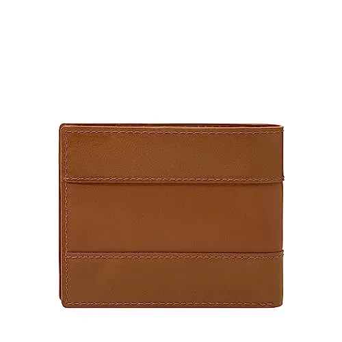 Fossil Men's Leather Bifold Wallet with Flip ID Window for Men
