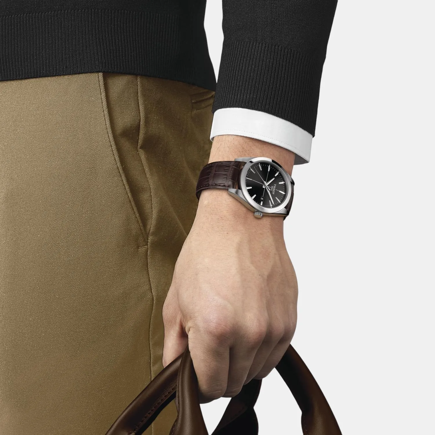 Gentleman Men Analog Leather Watch T1274101605101