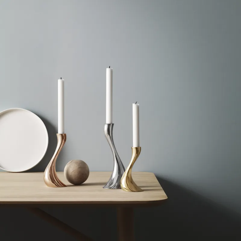Georg Jensen Cobra Mixed Metal Triple Candleholder Set